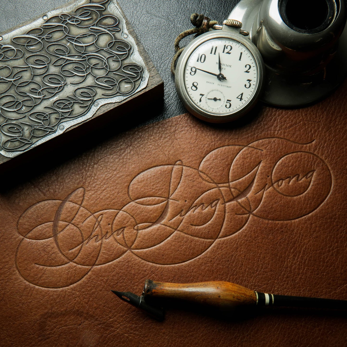 Whiskey Desktop Leather Blotter